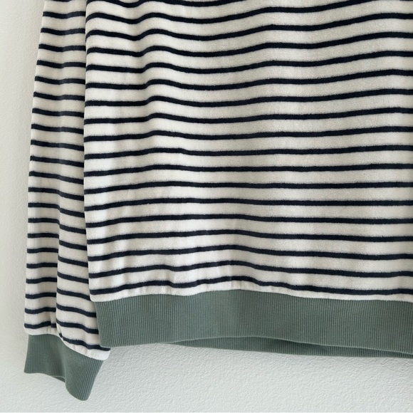 MWL Velour Crewneck Sweatshirt in Stripe - Picture 3 of 5